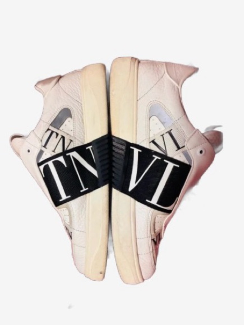 🛍️Valentino Garavani Authentic VLTN White & Black Leather Low-Top Sneakers